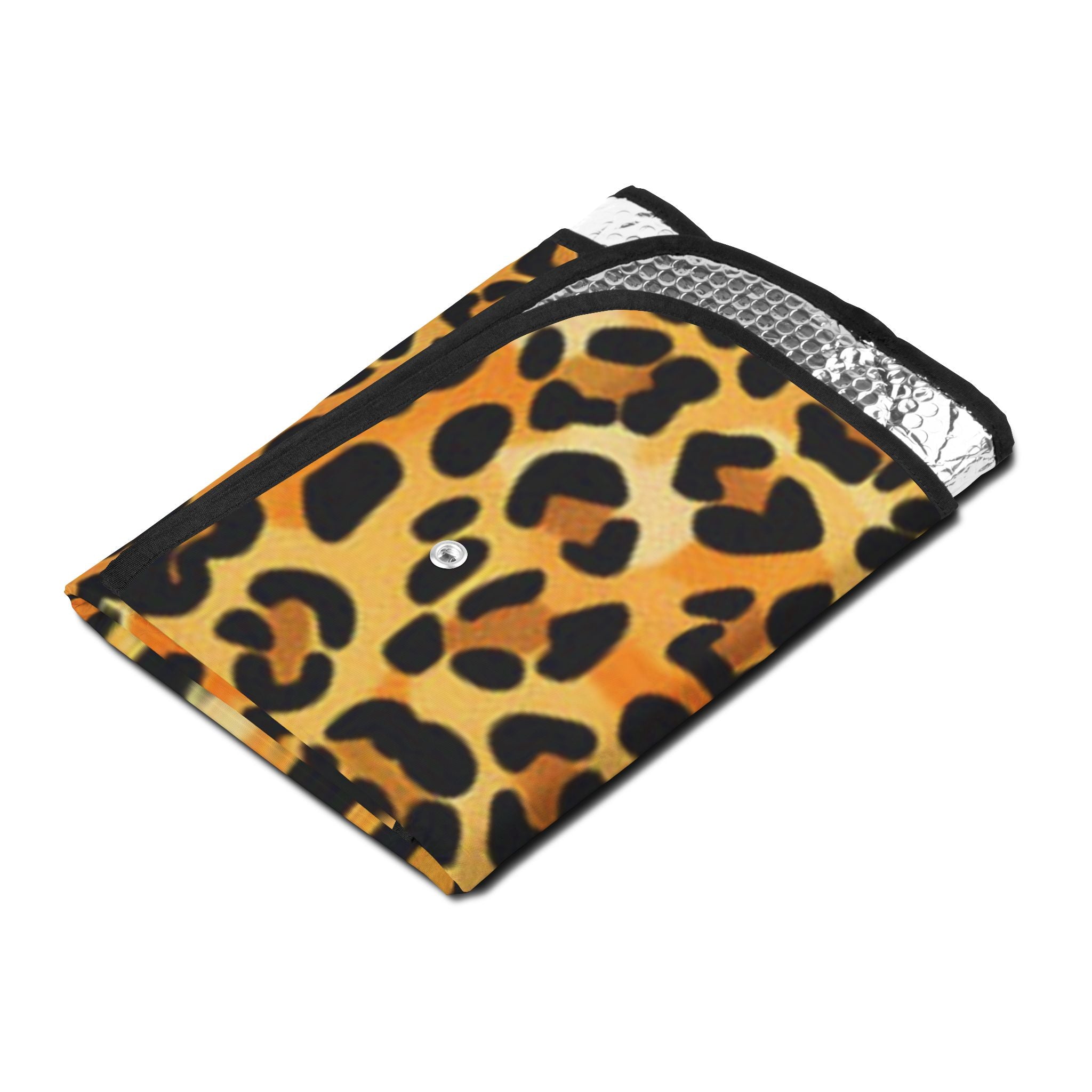 Leopard Print Car Sun Shade - UV Blocking Windshield Protector
