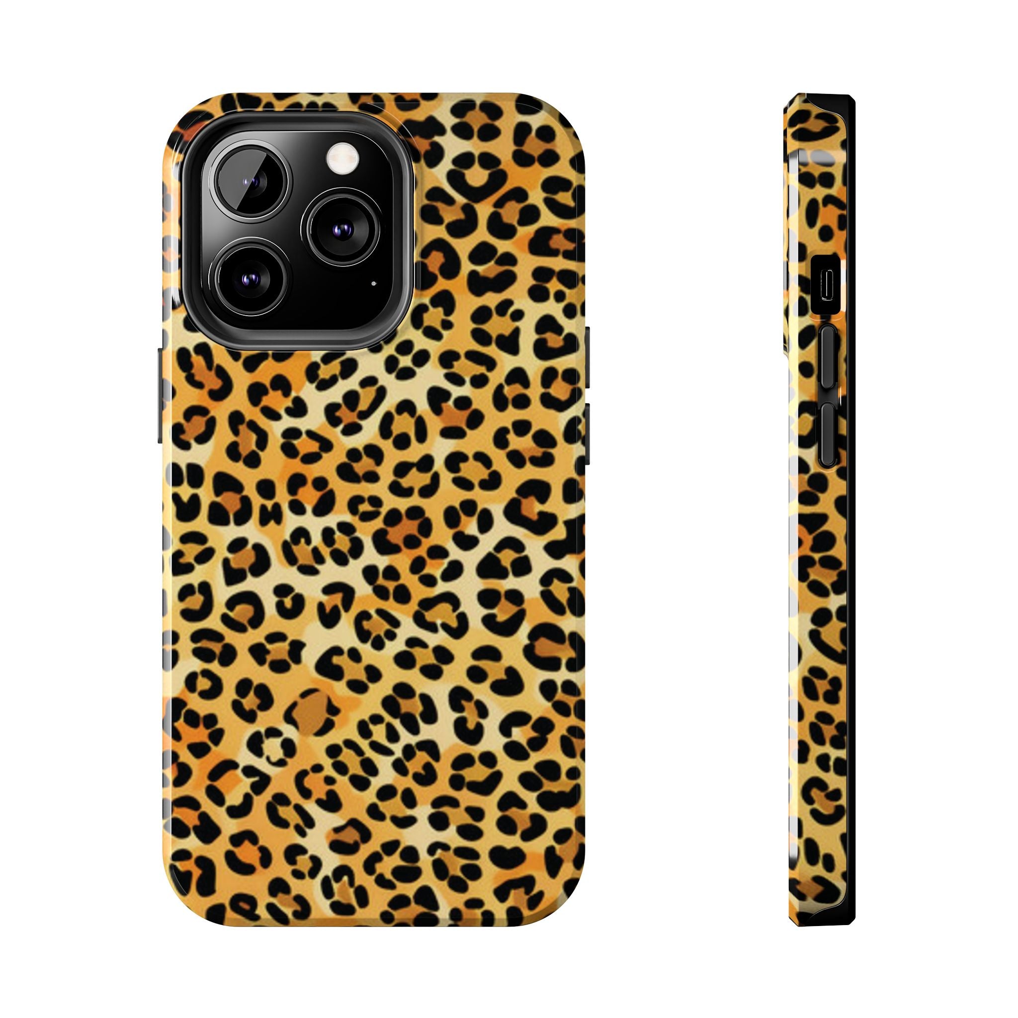 Leopard Print Tough Phone Case — Durable Animal Print Protective Cover