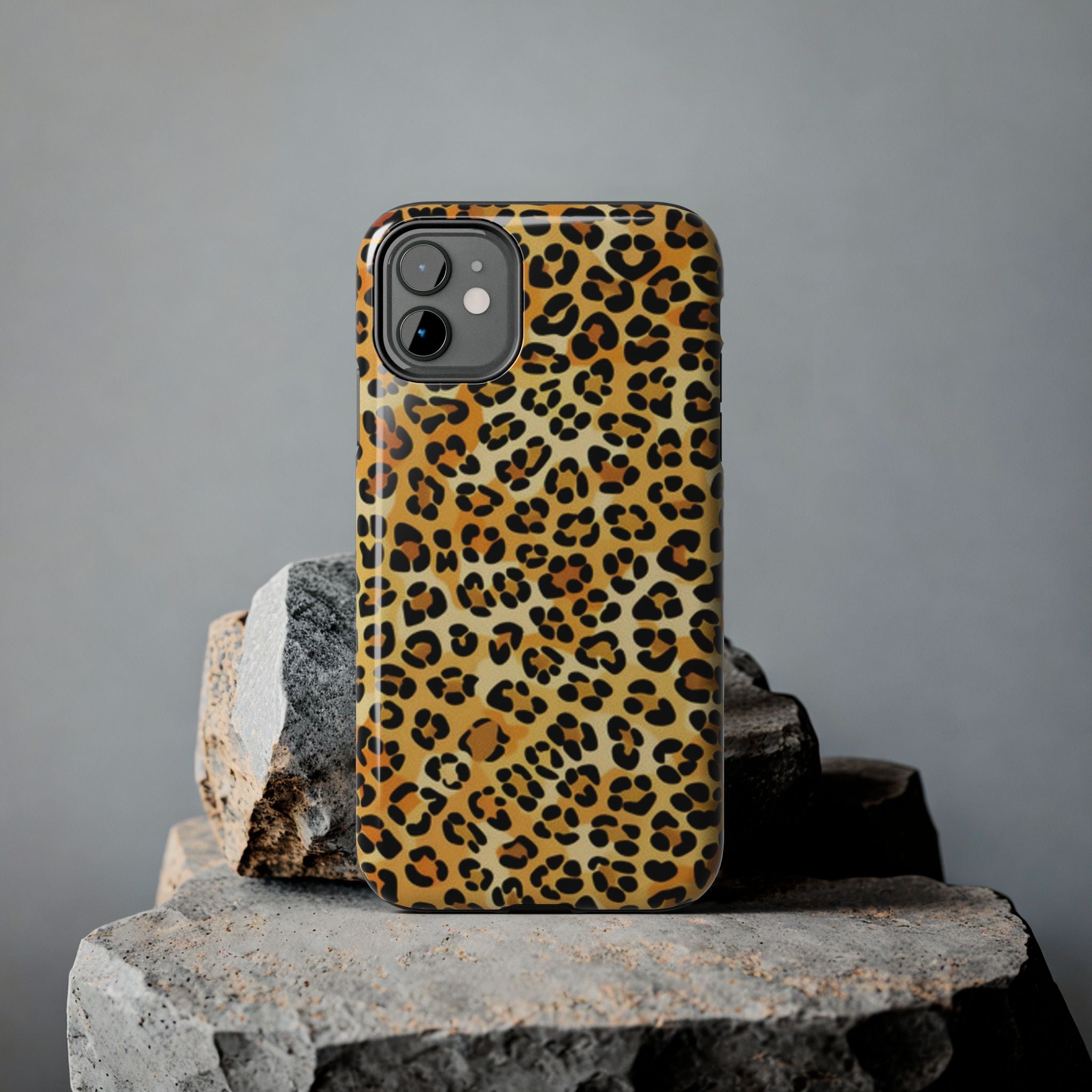 Leopard Print Tough Phone Case — Durable Animal Print Protective Cover