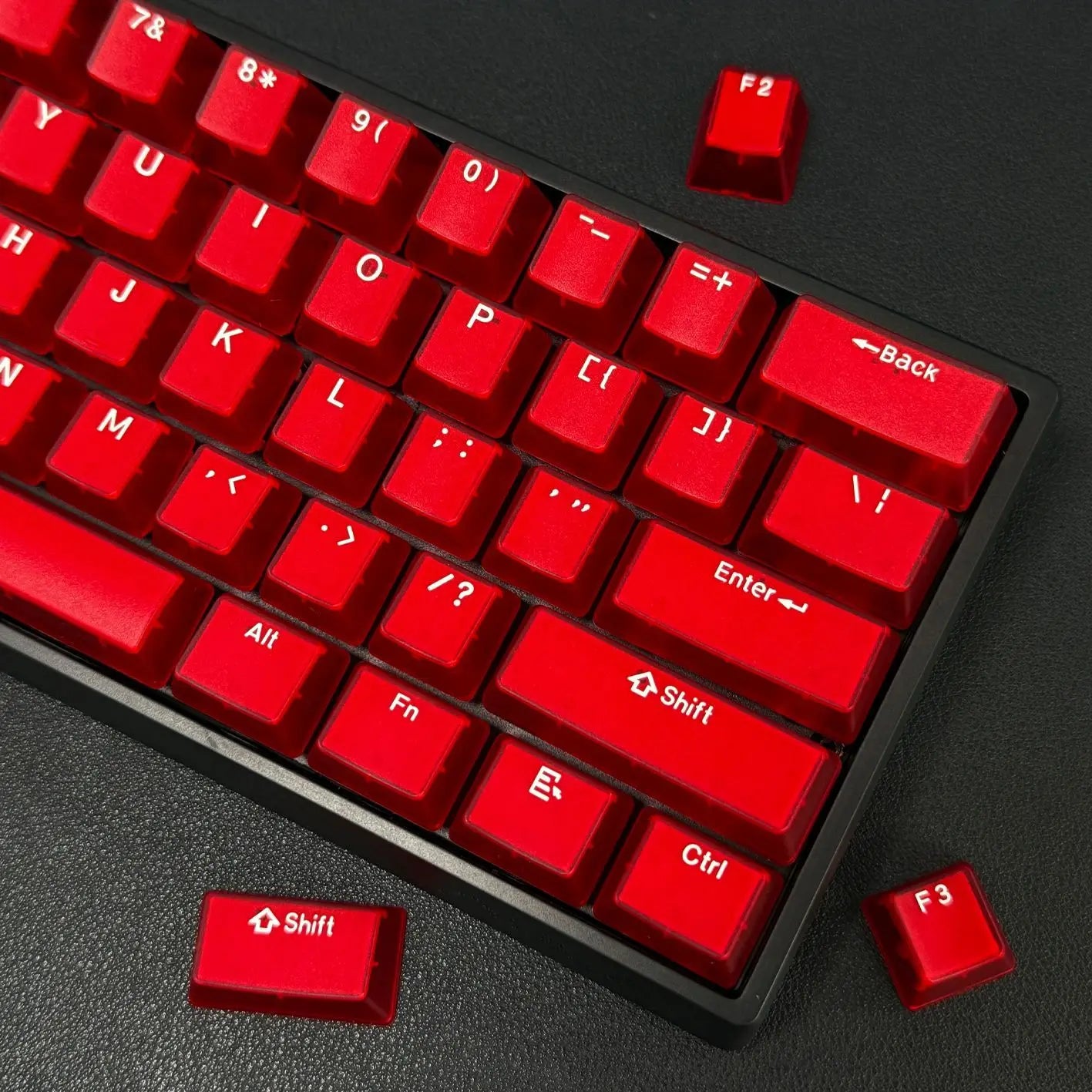 114 Keys Red Jade Pudding Keycaps