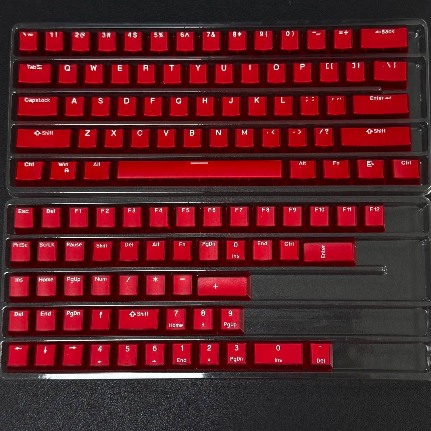 114 Keys Red Jade Pudding Keycaps