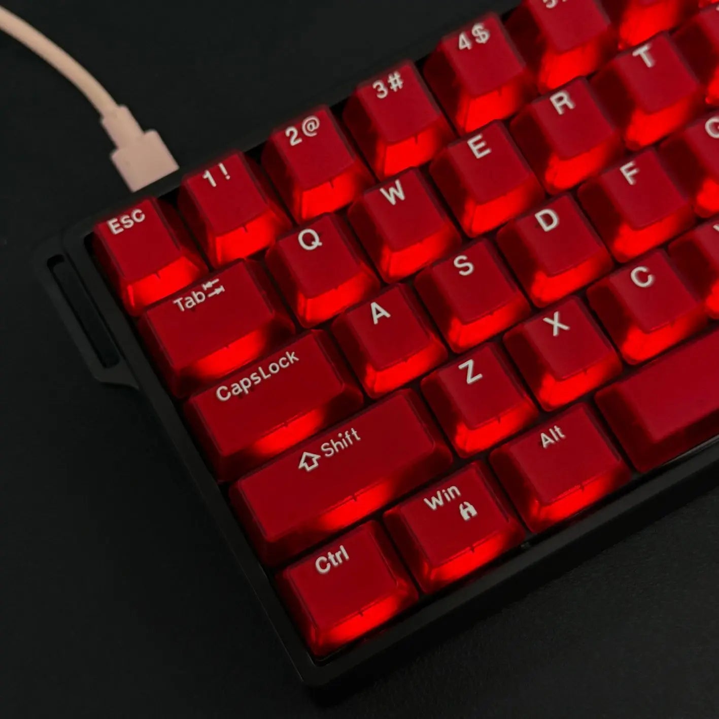 114 Keys Red Jade Pudding Keycaps