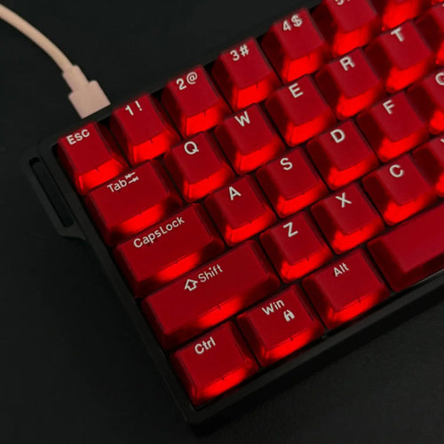 114 Keys Red Jade Pudding Keycaps