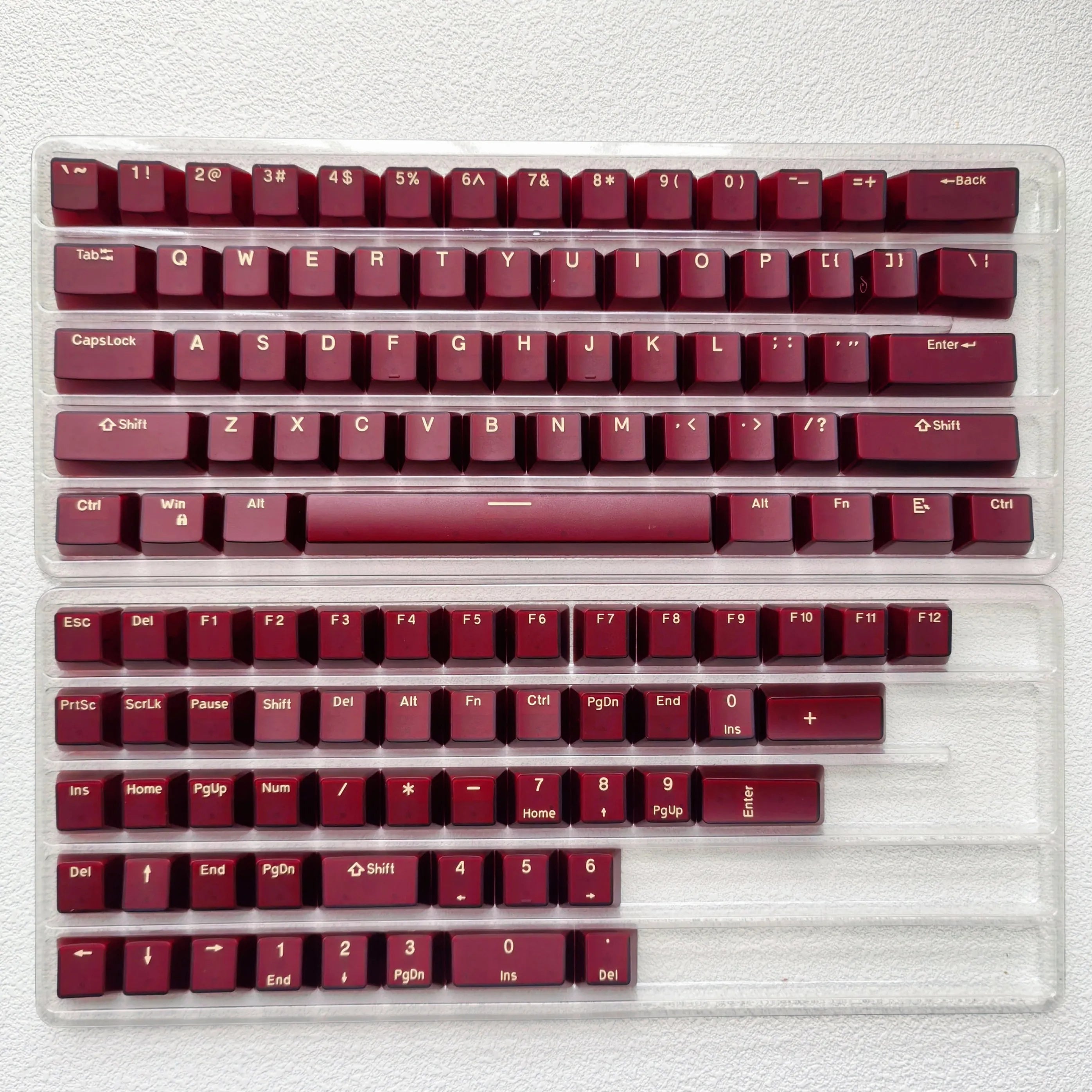 114 Keys Red Jade Pudding Keycaps