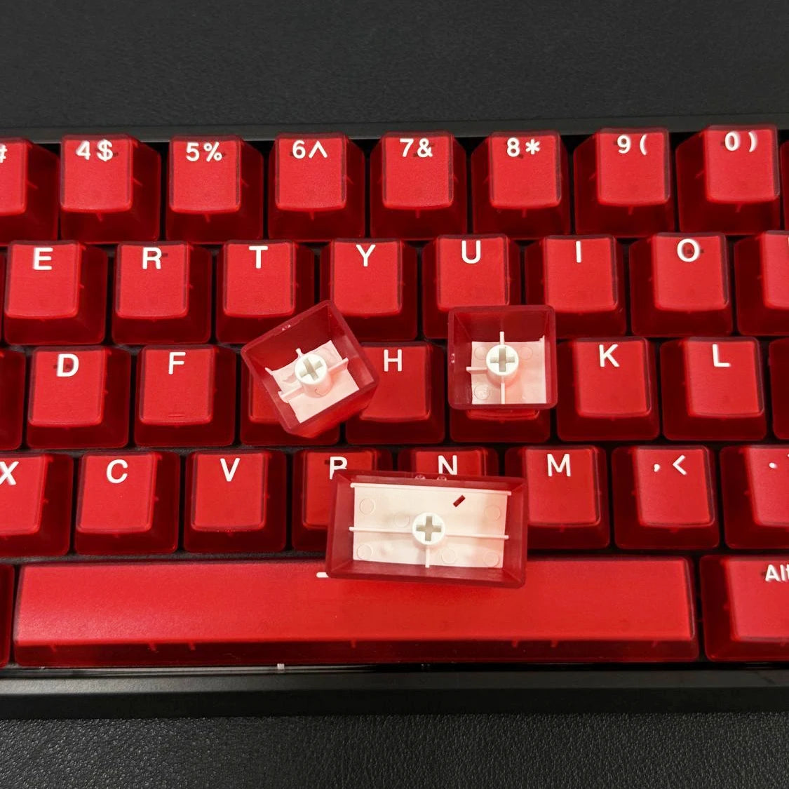 114 Keys Red Jade Pudding Keycaps
